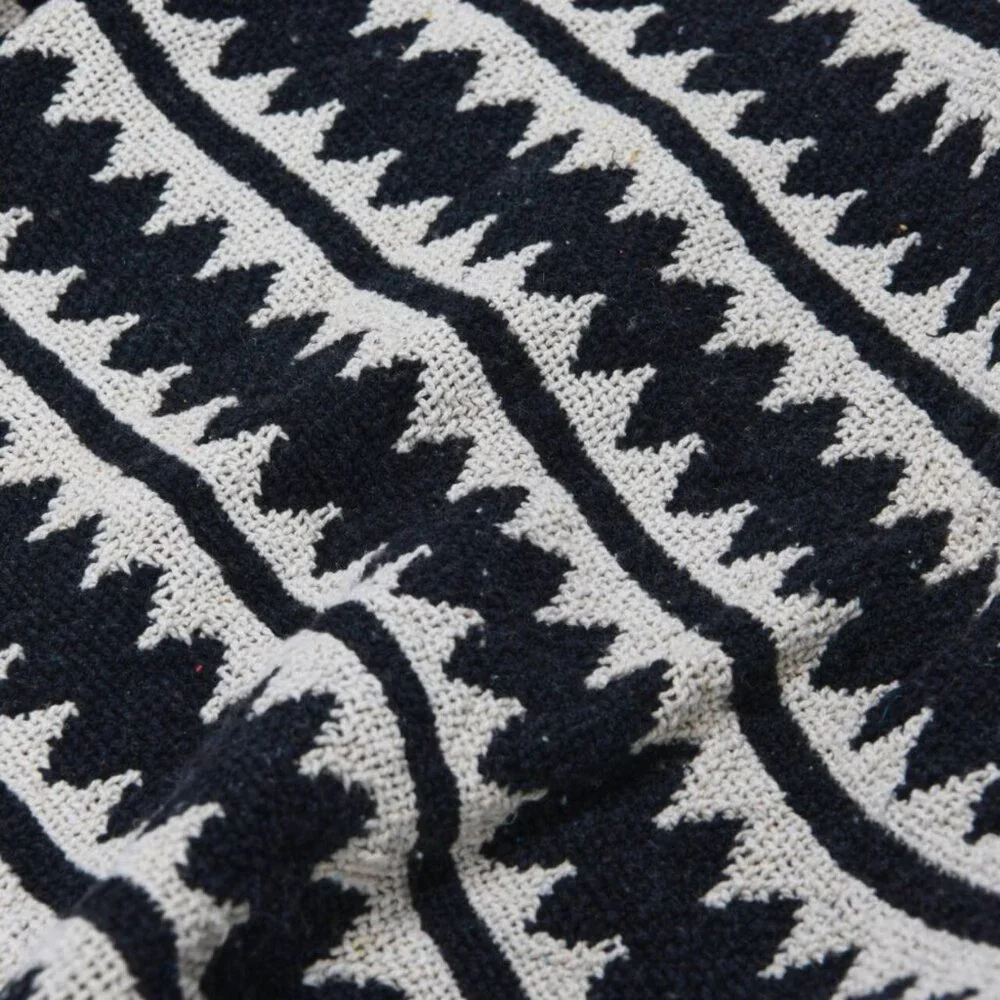 Creative Co-Op Striped Cotton Throw Blanket with Fringe/NWT